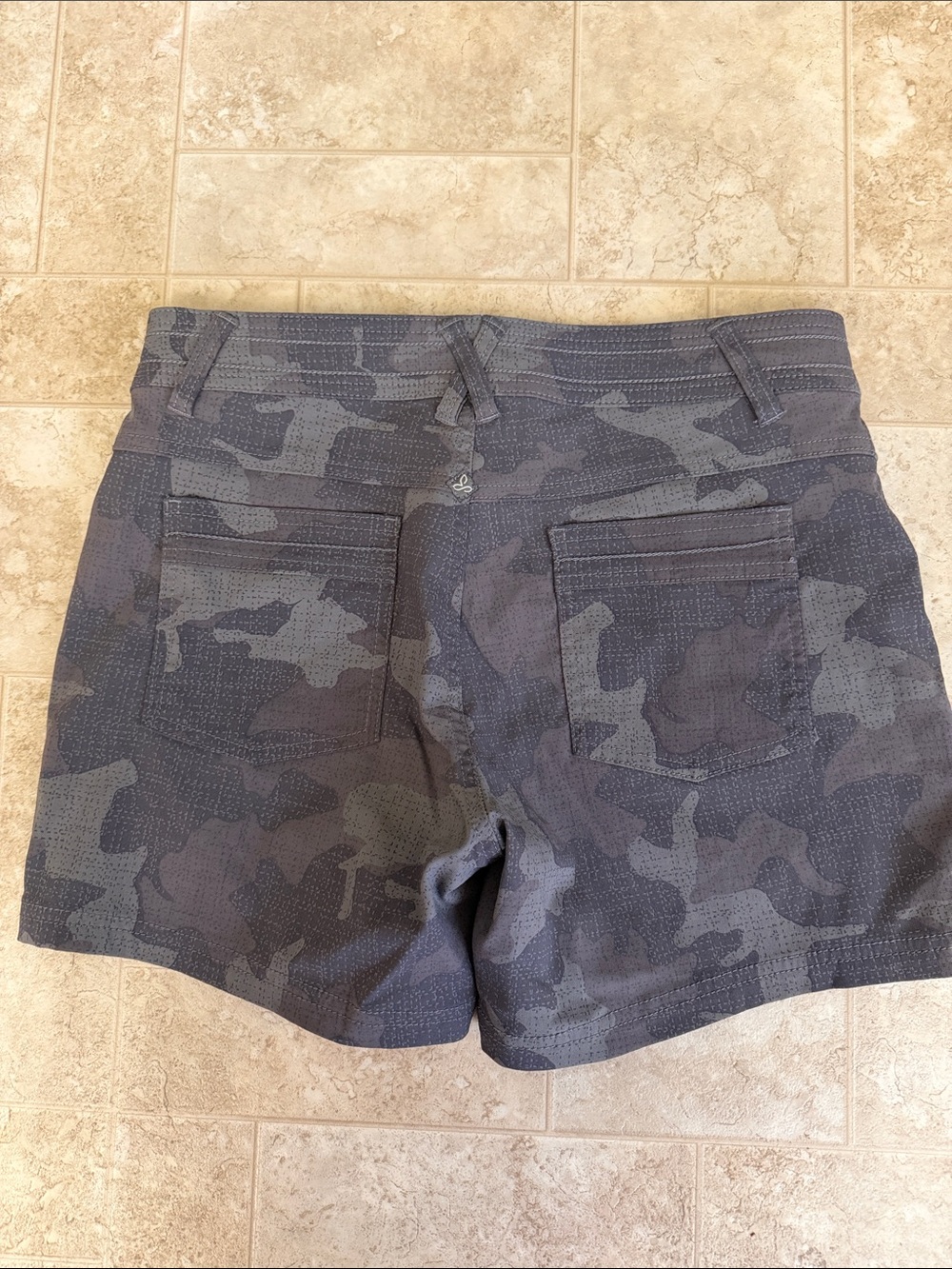 Prana Women's Dark Gray Camo Cargo Shorts - Picture 3 of 8